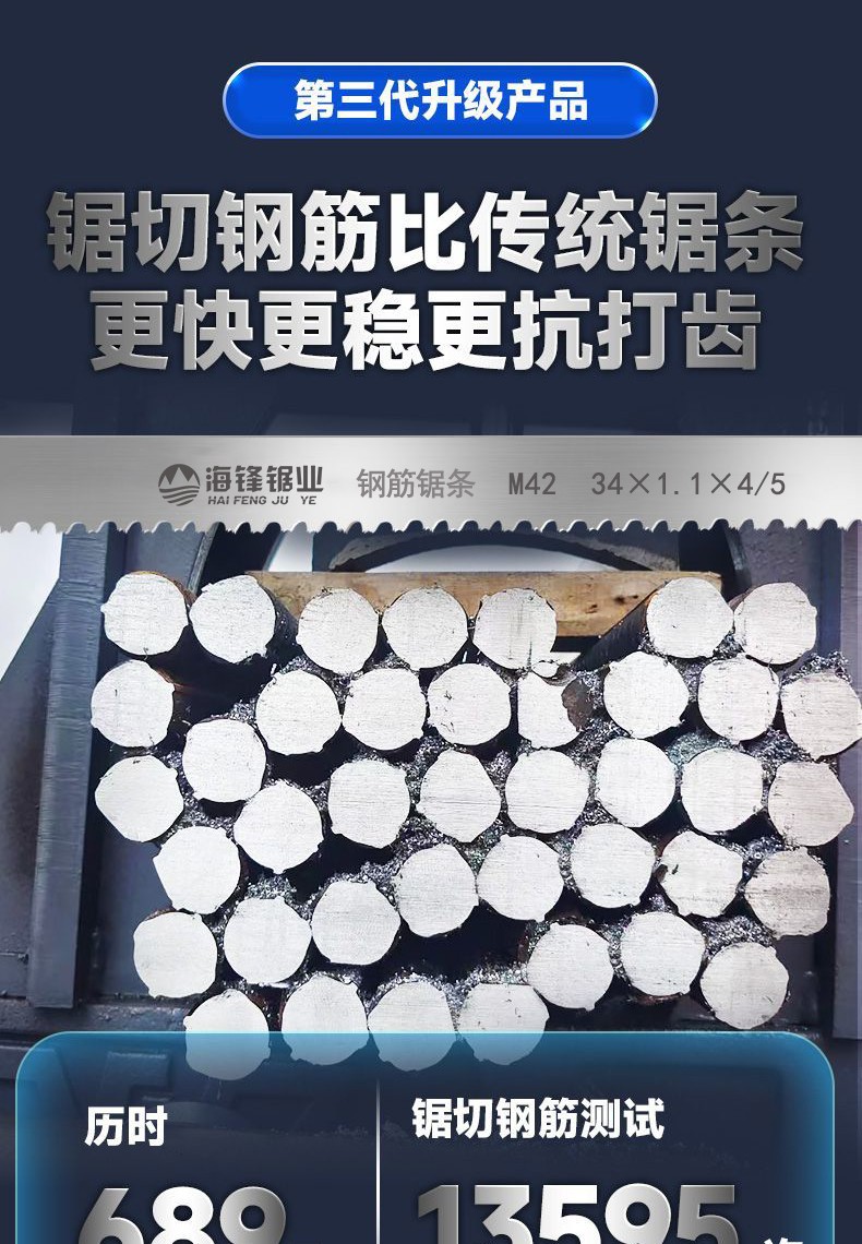 M42钢筋双刃齿通用型双金属带锯条详情页1